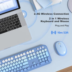 MOFII Wireless Keyboard and Mouse Combo, Full Size, 2.4GHz, Windows, Purple