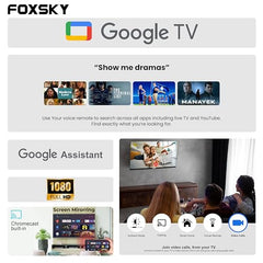 Foxsky 109 cm (43 inch) Frameless Series 4K UHD QLED Google TV FS43GATV (Black)