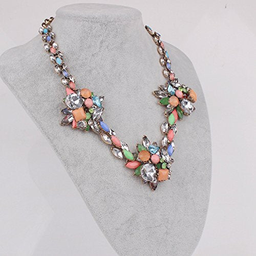 SYGA Large Alloy Crystal gem Necklace