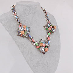 SYGA Large Alloy Crystal gem Necklace