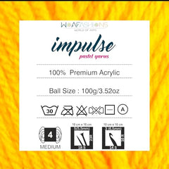 WOAFASHIONS - World of Arts Impulse Hand Knitting & Crochet Yarn, Premium Acrylic, 4 : Medium (Anchor Grey) (100gms / 3.5oz / 200mtr / 218yds)