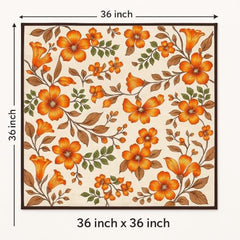 Homerz Premium Bed Server Food Mat Reversible Bed Server, Mattress Protector for Home | Food Mat for Kids, Size 36x36 inch, Double Side use Kitchen, Cupboard, Drawer, Wardrobe (Brown Lotus New)