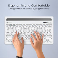 Portronics Bubble Dock Wireless Keyboard with Tablet Holder, Multi-Device Pairing, Rechargeable Battery,Dual Connectivity(2.4 GHz RF & Bluetooth 5.3v)