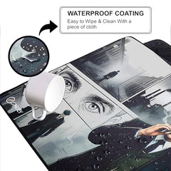 SMULY Gaming Mouse Pad, Large Desk Mat 58.5 x 28 cm, Extended Washable Mousepad, Desk Pad, 2mm Thick Non-Slip Rubber Base, Stitched Edges, Smooth Surface (Multicolour) – Red Hoodie Spider Design
