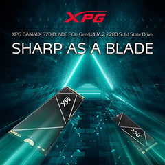 XPG ADATA GAMMIX S70 Blade M.2 NVME 1TB PCIe Gen4x4 2280 Internal Solid State Drive/SSD, Read/Write Speed Up to 7,400/6800 MB/s - (AGAMMIXS70B-1T-CS) Compatible with PC, Laptop and Play Station 5