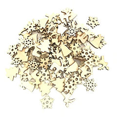 SYGA Christmas Cartoon Decoration Christmas Tree, Wooden Horse, Deer DIY Handmade Decoration Accessories, 100PCS/bag