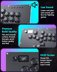 GuileKeys Arcade Fight Stick GK-16, All-Button Gamerfinger with Custom RGB & Turbo Functions, Arcade Controller for PC/PS4/PS3/Switch/Steam Game Keyboard Supports Hot Swap & SOCD