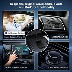 CarlinKit 5.0 Wireless CarPlay Adapter,Wireless Android Auto Adapter for OEM Wired CarPlay/Wired Android Auto Car 2023 Upgrade Version CPC200-2air Realize Wired to Wireless,5G WiFi,OTA Upgrade