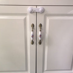 SYGA Baby Safety Locks Uses Dual Adhesive Tape Child Proof Cabinets Drawers Appliances Toilet Seat Fridge (White 20 Pcs)