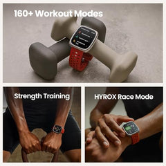 Amazfit Active 2 Premium Smartchoice 44mm Smart Watch, Sapphire Glass Display, Free Silicon Strap, Built in GPS, 10day Battery, 5ATM, iOS & Android, 2000 Nits, 160+ Sports Mode, Black Leather