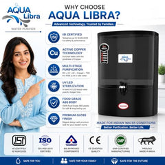 Aqua Libra 10L RO+UF+UV LED Water Purifier for Home, Black