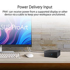 ASUS Compact Tiny Mini PC PN41 (Barebone) with 11th Gen Intel Celeron N4500 Processor (Without RAM, SSD & Windows) fanless, USB Power Delivery, 2.5G LAN, WiFi 6 USB 3.2 Type C, Bluetooth 5.0, Black