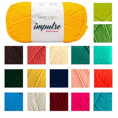 WOAFASHIONS - World of Arts Impulse Hand Knitting & Crochet Yarn, Premium Acrylic, 4 : Medium (Anchor Grey) (100gms / 3.5oz / 200mtr / 218yds)