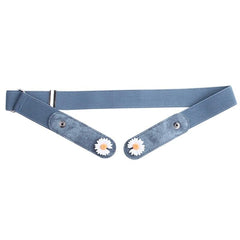 SYGA Jeans Belt Elastic Women's Punch-Free Decoration Flower buckle Style Lazy Belt