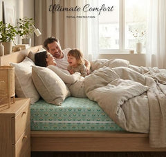 HOMEKART Premium Cotton 220TC 78 x 72 x 8 King Size Double Bed Mattress Cover Protector with Zip/Chain|Provides All Around Protection - 1 pc Multicolor (Grey, 78 x 72 x 8)