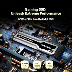Gigastone M.2 SSD 1TB PCIe 3.0 NVMe SSD, up to 3,400MB/s, Internal Gaming Solid State Hard Drive Turbo Speed Heatsink Cooling Heat Dissipation PC Laptop Storage for Gamers Video Editing Creators