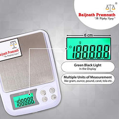 Baijnath Premnath iScale DM-3 500g x 0.01g (10mg), 1Year Warranty, Jewellery Weighing Scale, Gold & Silver Ornaments and Laboratories Weight Measuring Machine Weighing Scale (Not for commercial use)