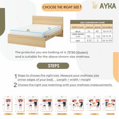Ayka 100% Waterproof King Size 78x72 inch Cotton Quilted Mattress Protector Breathable Hypoallergenic Noiseless Ultra Soft Elastic Fitted Bed Protector Mattress/Bed Cover (Grey, King (78 * 72”))