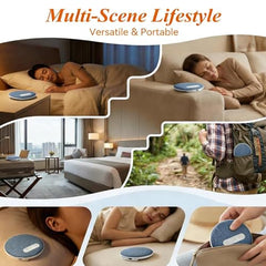 Bluetooth Pillow Speaker for Sleeping, Slim Wireless Bed Speaker with Fabric Surface, Built-In Controls and Rechargeable Design for Music, Podcasts, Audiobooks and Relaxing Audio, Blue