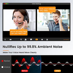 EH2 Black Headset with ENC, Over- Ear Computer Headphones for Professional Calling, Call Centre and Work from Home WFH