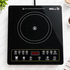 iBELL CROWN11 Induction Cooktop 2000W - 3YEAR WARRANTY, Portable Electric Induction Cooker, Full Touch Control, 6 Preset Cooking Modes, Auto Shut-Off, Overheat Protection [Black]