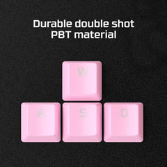HyperX PBT Keycaps – Full Key Set, Double Shot PBT Material, (Layout), (Keys), White (519T5AA#ABA)