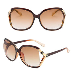 SYGA Women Rose Sunglasses Large Frame Retro Versatile Glasses (Purple)