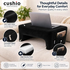CUSHIO Lap Desk Pillow for Working on Laptop, Reading & Gaming (Grey)