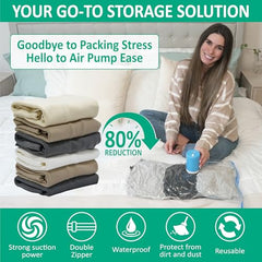 16 Travel Compression Bags Vacuum Packing, Roll Up Travel Space Saver Bags for Luggage, Cruise Ship Essentials (6 Large Roll/6 Medium Roll/4 Small Roll)
