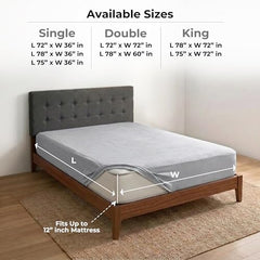 MollisHomes Mattress Protector Single Size, 72x36 Inches, Grey
