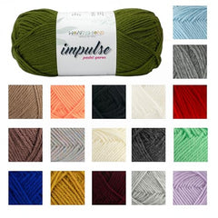 WOAFASHIONS - World of Arts Impulse Hand Knitting & Crochet Yarn, Premium Acrylic, 4 : Medium (Anchor Grey) (100gms / 3.5oz / 200mtr / 218yds)