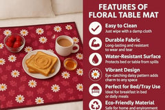 Homerz Premium Bed Server Food Mat Reversible Bed Server, Mattress Protector for Home | Food Mat for Kids, Size 36x36 inch, Double Side use Kitchen, Cupboard, Drawer, Wardrobe (Brown Lotus New)
