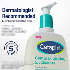 Cetaphil Gentle Exfoliating SA Cleanser 29ml | Daily Foaming Face Wash with Salicylic Acid, Mandelic Acid & Gluconolactone | Smooth, Even Skin | For Sensitive & Acne-Prone Skin