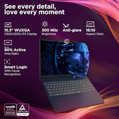 Lenovo IdeaPad Slim 3 Smartchoice 13th Gen Intel Core i7-13620H 15.3 inch (38.8cm) WUXGA IPS Laptop (16GB RAM/512GB SSD/Windows 11/Office 24/Metal A Cover/Backlit Keyboard/Luna Grey/1.6Kg), 83K101JGIN