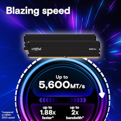 Crucial Pro RAM 48GB Kit (2x24GB) DDR5 5600MT/s (or 5200MT/s or 4800MT/s) Desktop Memory CP2K24G56C46U5