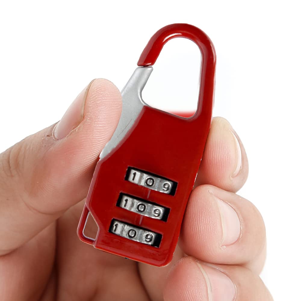 SYGA 3 Digit Combination Padlock Black Number Luggage Travel Code Lock - Black, 54mm