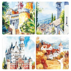 CRAFTMATE The Explorer Watercolor Painting Book | DIY Paint with Water Kit for Kids, Teens & Adults | 16 Pre-Sketched Landscape & Travel Designs with Paint Palette & Water Brush Pen | Travel-Friendly Watercolour Art Book