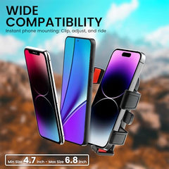 WeCool Bike Mobile Holder - Mirror Fit Mobile Holder for scooty/Scooter/Bike/Motorcycle-with One Click Button Controlled Phone Mount Ideal for Maps and GPS Navigation with Auto Locking,Firm Grip