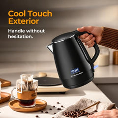 KENT Bliss Electric Kettle | 1500W Power & 1.5L Capacity | Cool Touch Exterior Body & SS 304 Inner Body | 5 Minutes Fast Boiling | Overheat & Dry Boiling Protection | LED Light Switch | Auto Shut-OFF