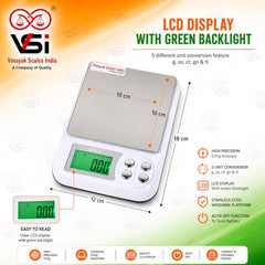 Vinayak Scales 1Kg x 0.01g/10miligram Digital jewellery weighing scale | Gold weight machine digital Portable precision scale for gold, silver, gemstones, medicine, home & lab use