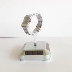 SYGA Solar Rotary Display Phone Watch Jewelry Stand Glasses Frame Stand Digital Display Stand Light Energy Automatic 360 Turntable (Watch Black)