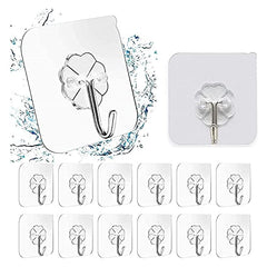 MAHNTMART Self Adhesive Wall Hooks - Heavy Duty Transparent Hook for Photo Frames, Wall Clocks, Keys - No Damage, Easy Installation (Frame Hook, 10-pcs)