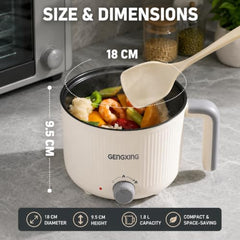 Multipurpose Electric Kettle with Steamer 1.2L | Egg Boiler, Tea & Coffee Maker, Vegetable Steamer | Variable Temperature Control | Double Layer Insulated Body | Wide Mouth | 600W Fast Heating