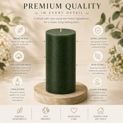 C Lal & Sons Silver Pillar Candle 2x2 Inch | Long Burning Decorative Wax Candle | 20H Burn Time | Unscented Candle for Home Décor, Wedding Decoration, Prayer, Meditation, Festivals & Romantic Ambience