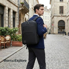 Impulse Empower Elite Laptop Backpack for Men & Women | 25L Polyester School & College Bag | USB Charging Port | Padded Laptop Sleeve | Multiple Pockets with Bottle Holder | Black