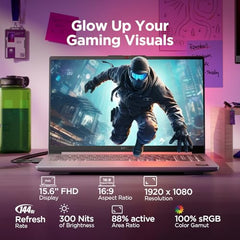 Lenovo LOQ Essential AMD Ryzen 5 7535HS | NVIDIA RTX 3050 6GB (16GB RAM/512GB SSD/144Hz Refresh Rate/15.6" (39.6cm)/Windows 11/Office Home 2024/3 Mon. Game Pass/Grey/1.8Kg), 83S000G8IN Gaming Laptop