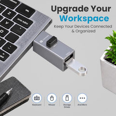 Portronics Mport Link A 3-Port USB-A Hub, 1x USB 3.0 (5Gbps) + 2X USB 2.0, Aluminium Alloy Body, Plug & Play for Laptop/PC (Grey)