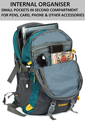 Half Moon 45L Hammer Waterproof Rucksack Bags for Man/Trekking Bags for Men | With 17.3" Laptop Compartment & Rain cover | For Trekking, Hiking, Travel Backpack for Men & Women (Navy Blue)