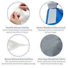 OTICA Urine Collector Set For Women Reusable Urine Bag | 2 x 1000ml & 1 x 2000ml Reusable Pee Bag | Silicone Urine Catcher With Long Tube | Skin Friendly Pant For Indoor & Outdoor Use