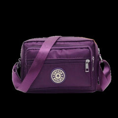 MOMISY Women Mobile Cellphone Messenger Bag Ladies Nylon Shoulder Cross Body Long Strap for College, Outing, Travelling, Work (Small, Purple)